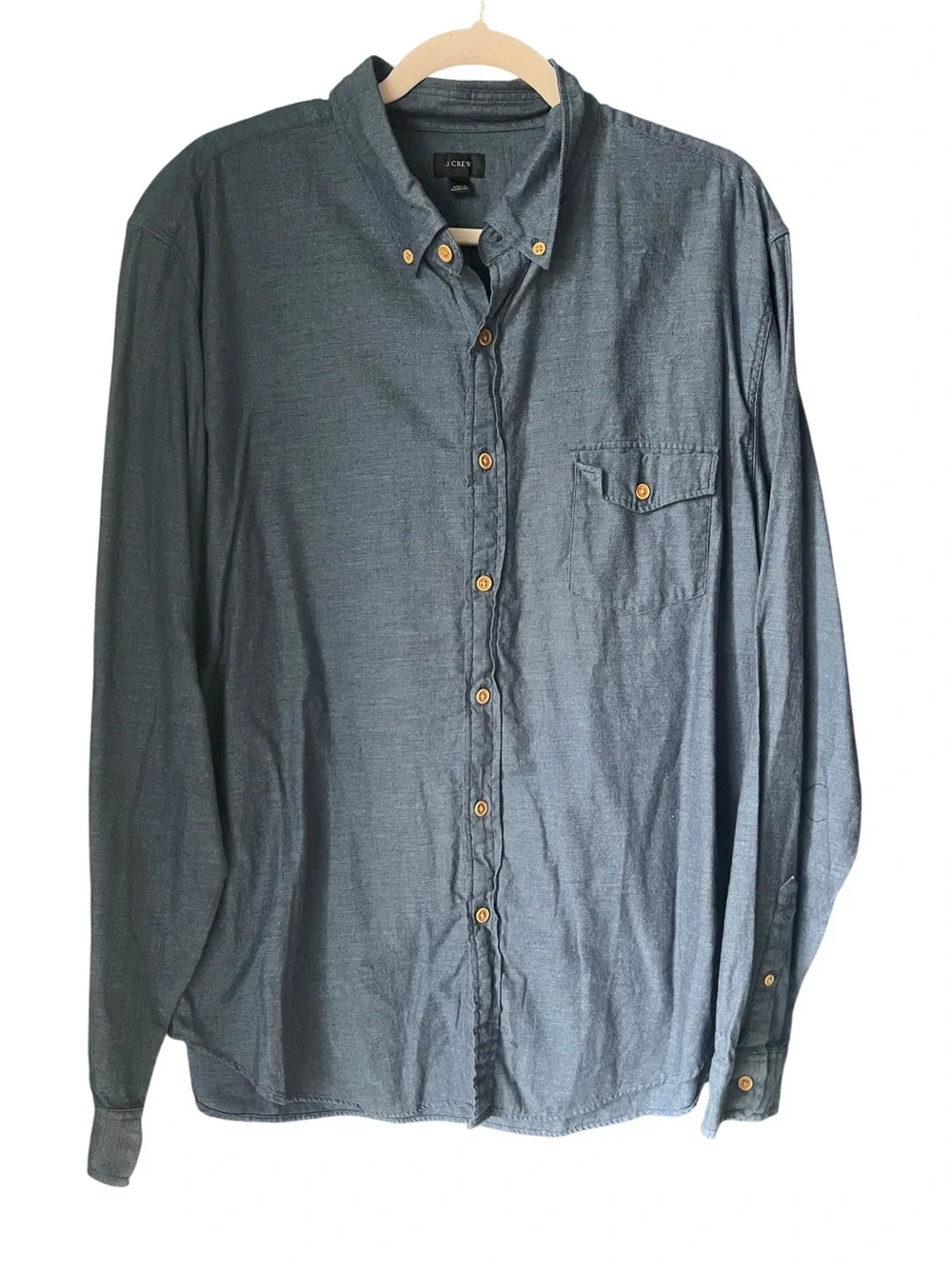 J.Crew XL Dark Chambray Button Down Shirt Men’s 100% Cotton Long Sleeve Classic